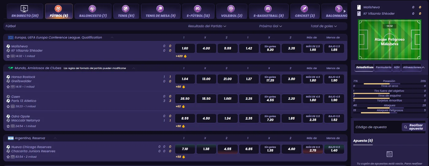 FunBet Casino Apuestas Deportivas en Directo FunBet Casino apuestas deportivas en directo con cuotas, estadísticas y mercados de fútbol