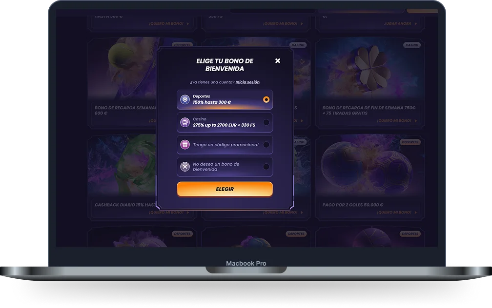 FunBet Casino Elección del Bono de Bienvenida FunBet Casino selección del bono de bienvenida en la versión de escritorio